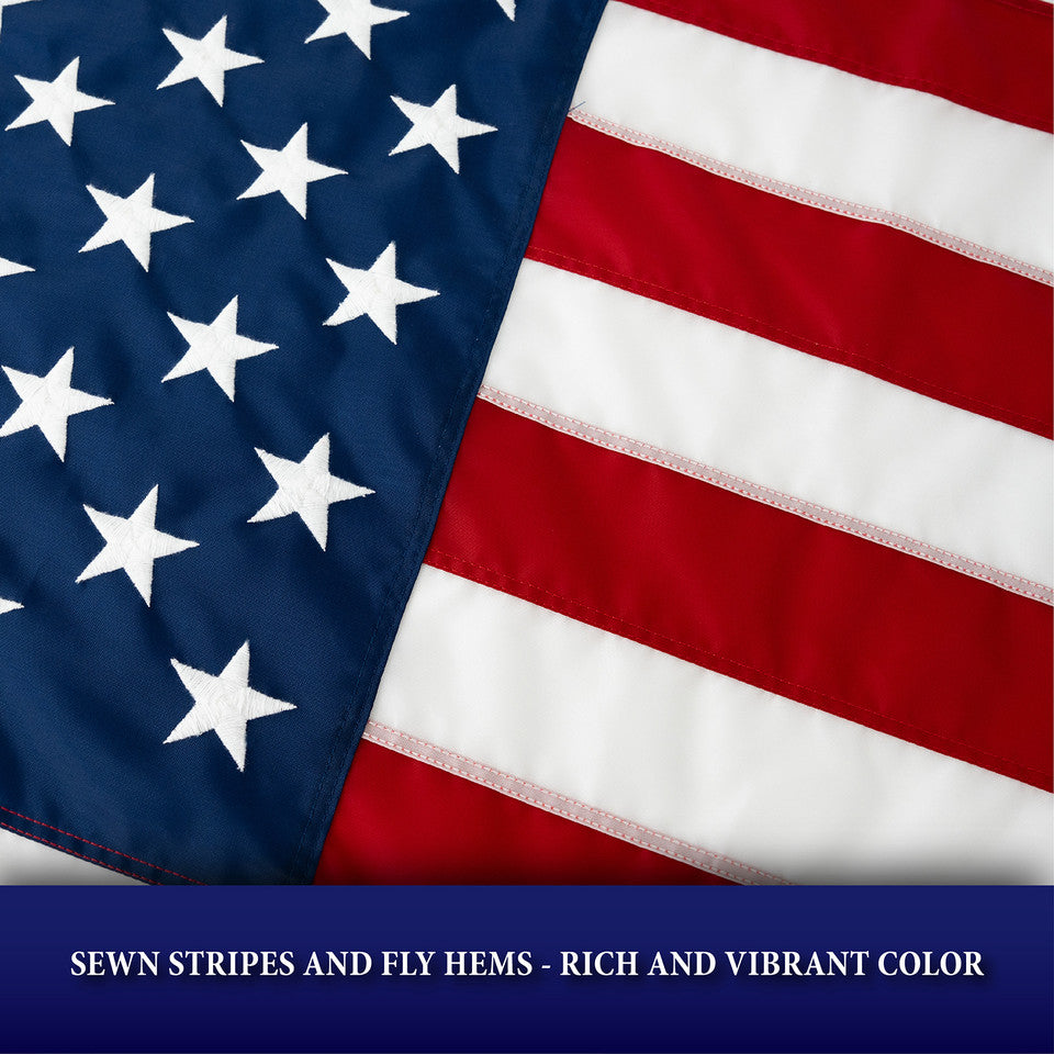 U.S. Flag - 5' x 8' Embroidered Nylon - Made in the USA